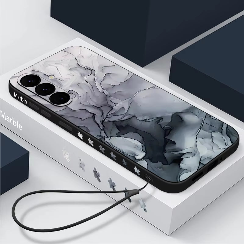 Marble Pattern Protective Case with Lanyard for Samsung Galaxy S Series and A Series Models