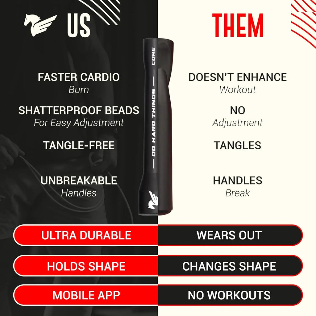 1" Beaded Jump Ropes for Exercise | Crossover Design for Fitness Equipment | Segmented Training Rope