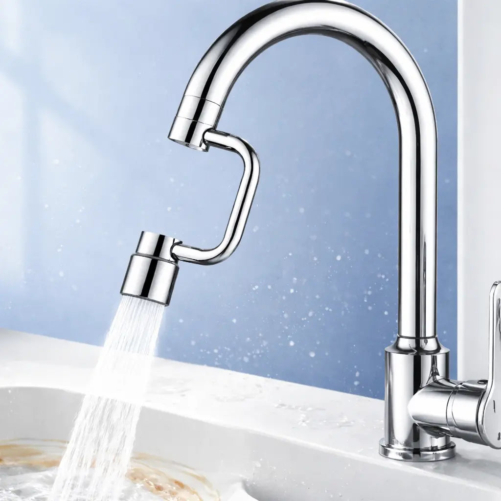 1440° Rotatable Faucet Aerator Extension for Toddlers, Dual Sprayer Mode Bathroom & Kitchen Faucet Attachment, Tap Head Replacement for Smart Face Washing