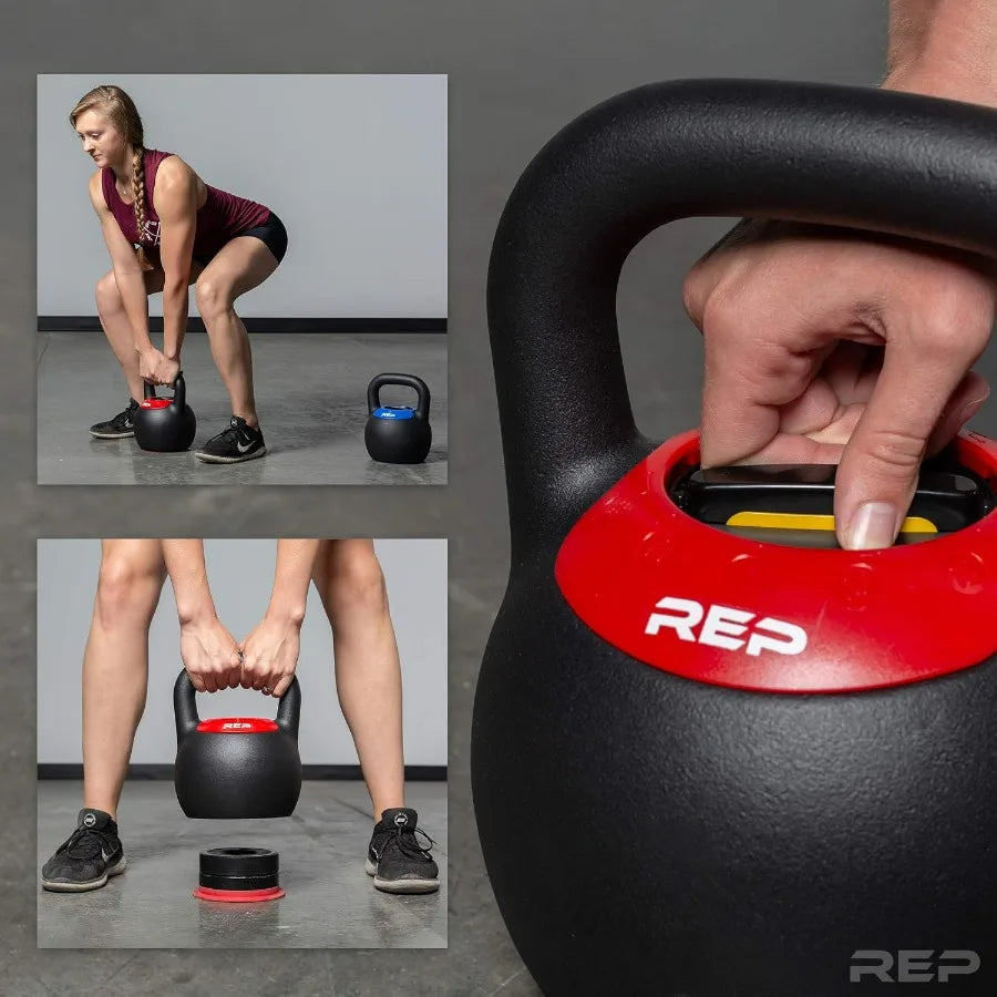 40LB Fitness Adjustable Kettlebell | Weight Set for Home Gym | Strength Training Equipment for Men & Women | Compact Steel Bell