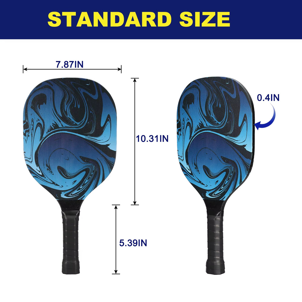 Pickleball Paddles Set with 4 Premium Wood Pickleball Rackets with Cushion Grip 4 Pickleball Ball 4 Cooling Towels and Carry Bag