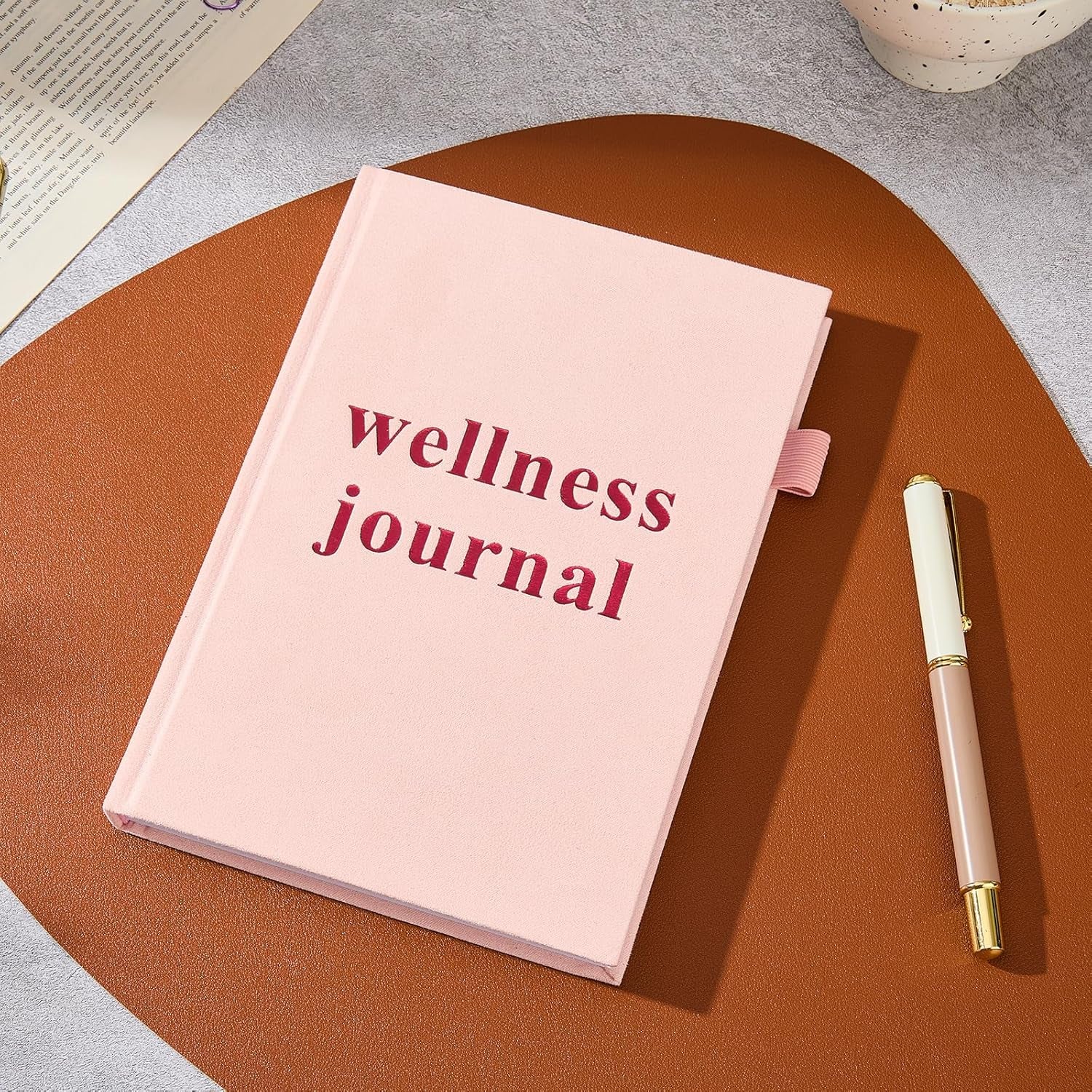 Wellness Journal Planner- Gratitude & Mindset Mental Health Journal,Track Goals, Sleep & Lifestyle,Daily Self Reflection,Self Care Journal,Daily Positive Mindfulness Diary,Size A5 Pink.