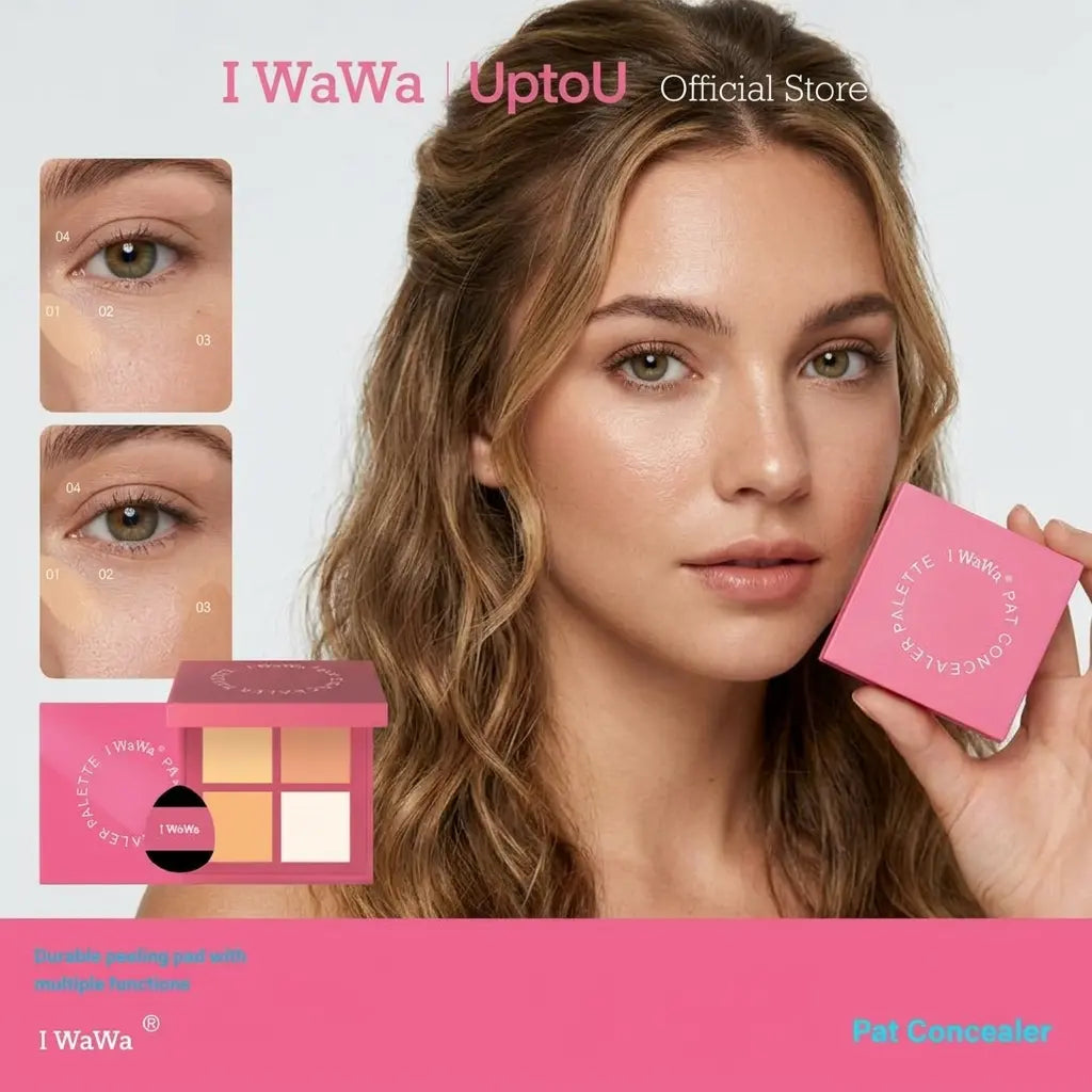 【I Wawa】 a Color Correcting Concealer Palette, 4 Shades, for Brightening and Defining, Hides Dark Circles and Dark Spots