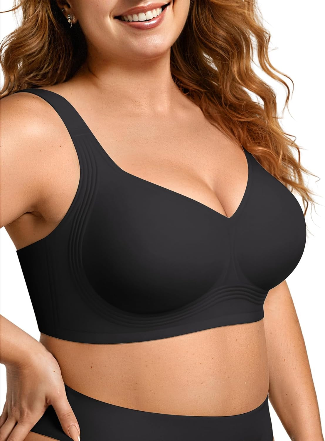 OEAK Womens Wireless Jelly Bra plus Size Supportive Seamless Bras Full Coverage Push up Comfortable No Underwire Tshirt Bras