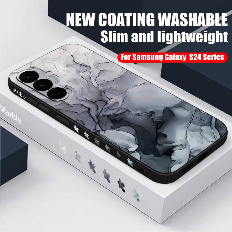 Marble Pattern Protective Case with Lanyard for Samsung Galaxy S Series and A Series Models