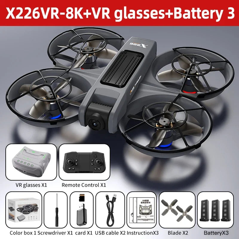 X226/X226VR Mini Drone 4K Professional Remote Control Helicopter Plane RC Dron with Screen Quadcopter Toy Gift for Kids
