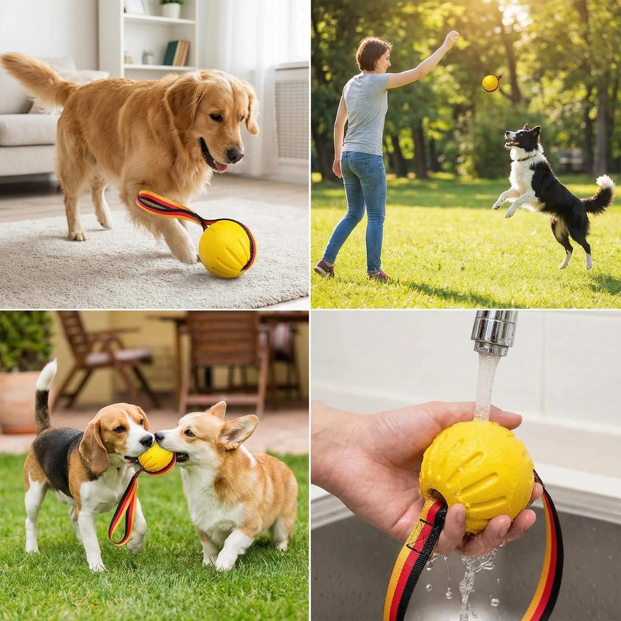 EVA Dog Rope - Attached Chew Resistant Ball, Interactive Tug - of - War Training Toy for Pets
