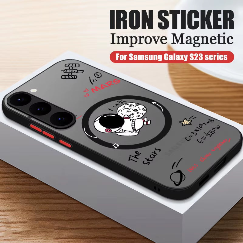 Magnetic for Magsafe Astronaut Case for Samsung Galaxy S23 S22 Ultra S22 plus S21 S20 FE S24 Ultra S26 Hard PC S25 Edge Cover