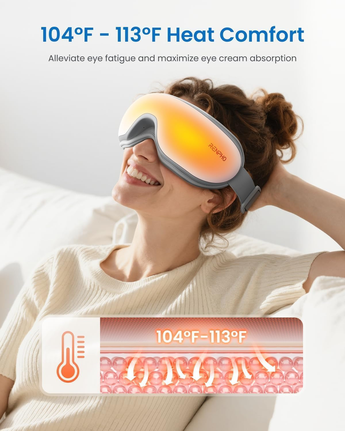 Fathers Day Dad Gifts, Eye Massager with Heat, FSA Eligible HSA, Eye Mask for Head Tension, Birthday Gifts for Men Women Mom Husband, Sleep Mask for Eye Strain and Dry Eyes, Eyeris 1