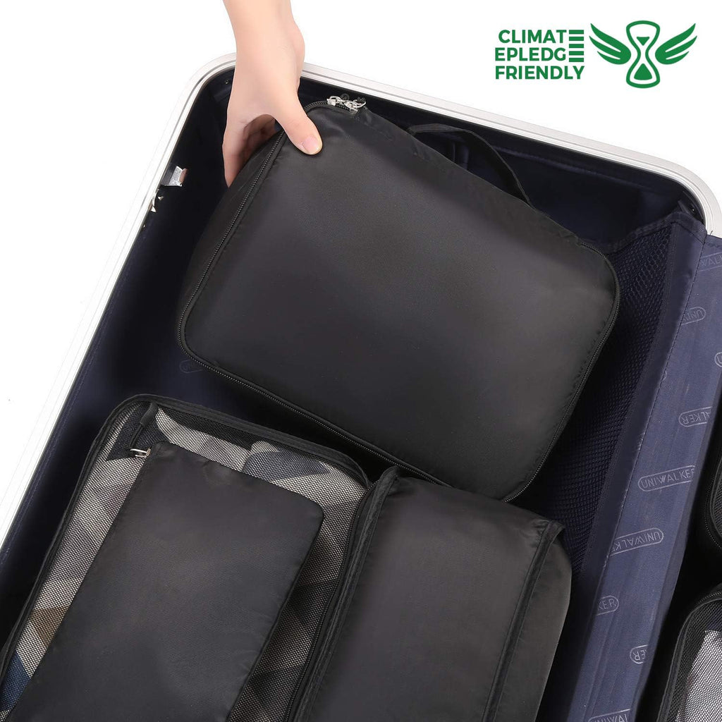 8 Set Packing Cubes Luggage Packing Organizers for Travel Accessories-Jet Black
