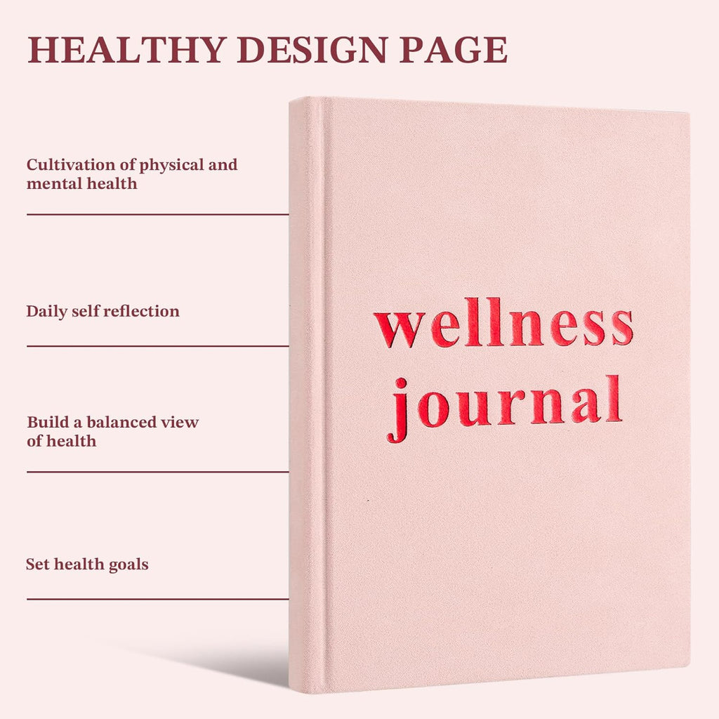 Wellness Journal Planner- Gratitude & Mindset Mental Health Journal,Track Goals, Sleep & Lifestyle,Daily Self Reflection,Self Care Journal,Daily Positive Mindfulness Diary,Size A5 Pink.