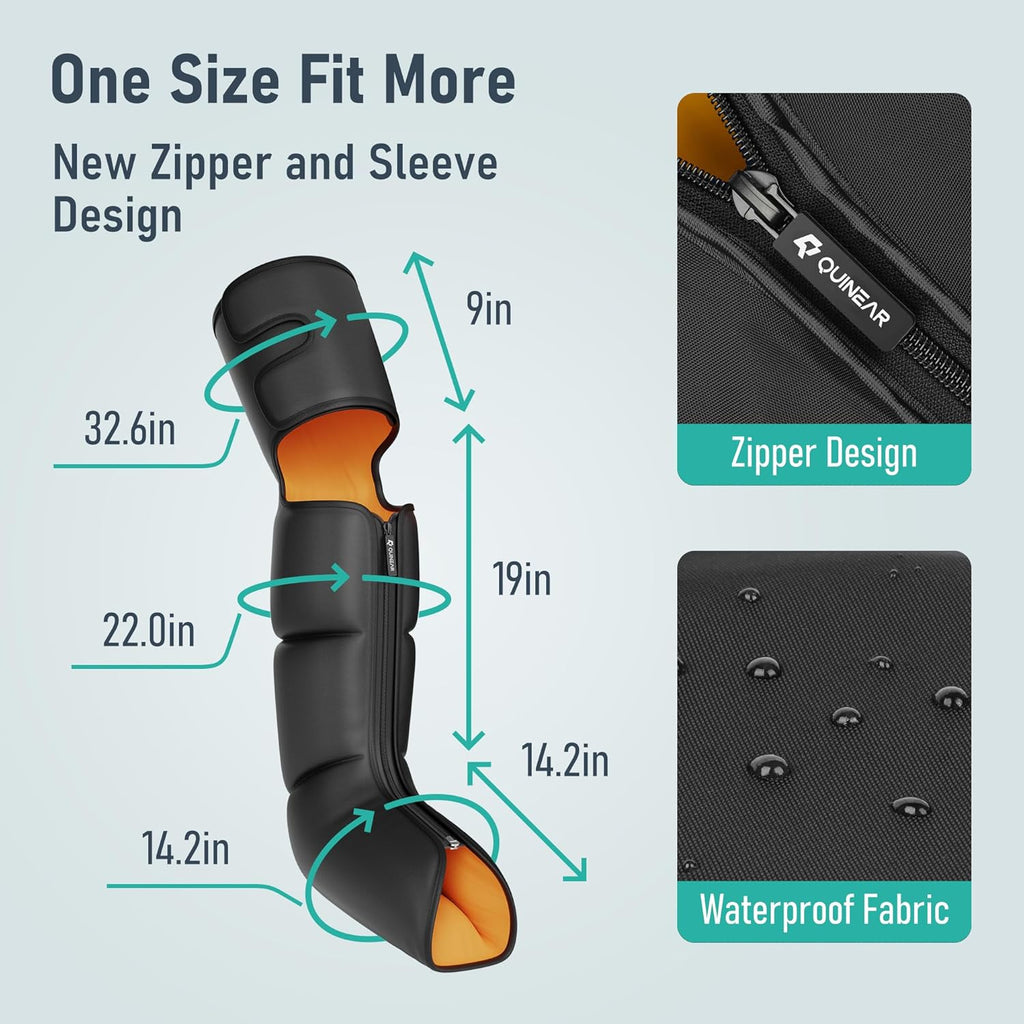 Leg Massager, 3-In-1 Foot Calf & Thigh Massager with Heat and Compression Therapy, Leg Massage Boots for Pain Relief, FSA-HSA Eligible