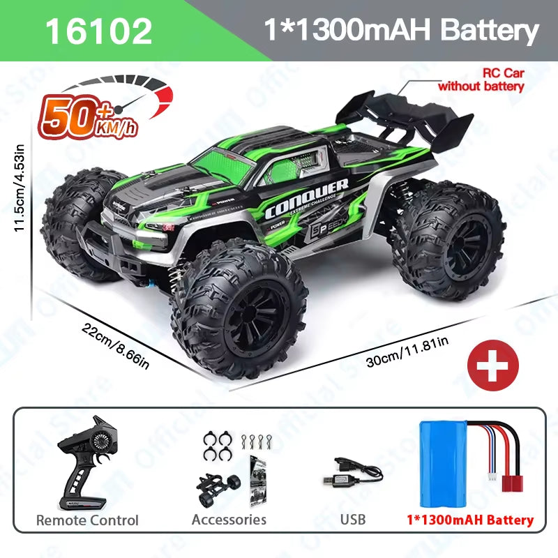 1:16 70KM/H or 50KM/H 4WD RC Car with LED Remote Control Cars High Speed Drift Monster Truck for Kids Vs Wltoys 144001 Toys