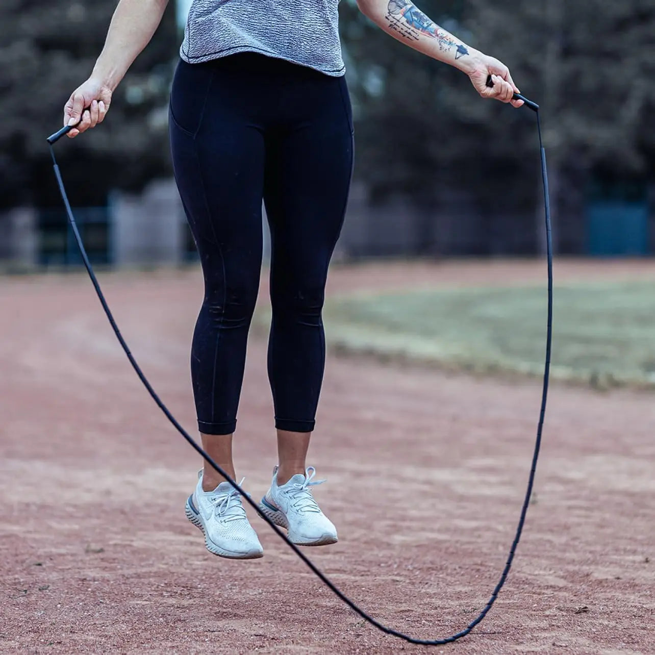 1" Beaded Jump Ropes for Exercise | Crossover Design for Fitness Equipment | Segmented Training Rope