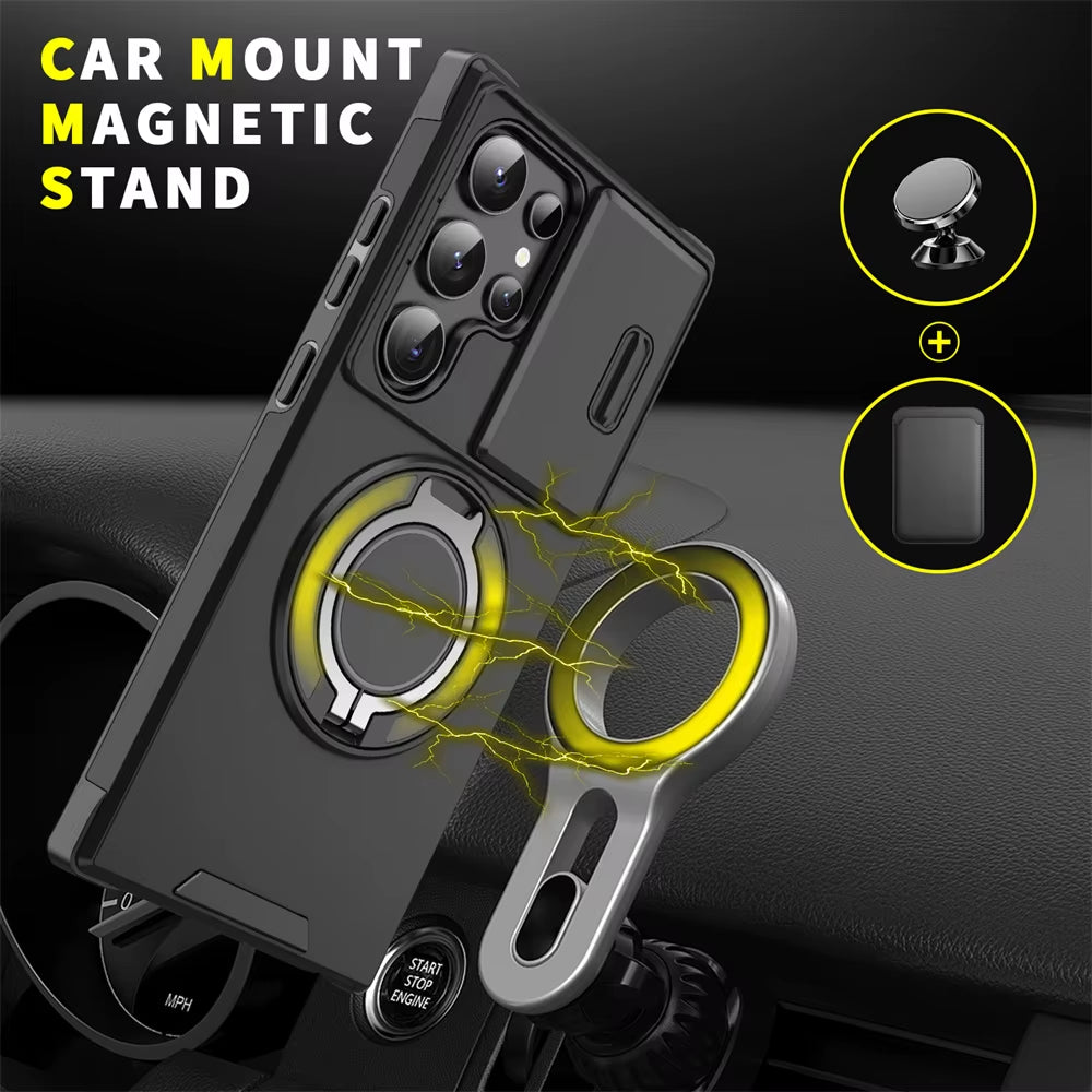 Magnetic Slide Camera Protection Phone Case for Samsung Galaxy S26, S25 Edge, S24, S23 Plus, S21, S22 Ultra, FE, A54, A15, A05, A05S