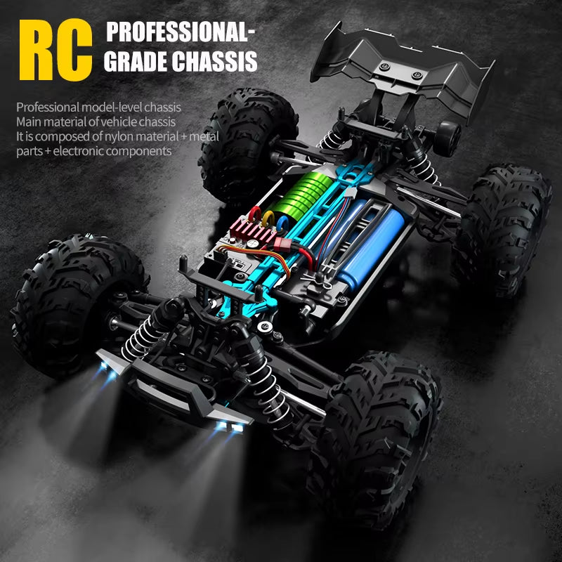 1:16 70KM/H or 50KM/H 4WD RC Car with LED Remote Control Cars High Speed Drift Monster Truck for Kids Vs Wltoys 144001 Toys