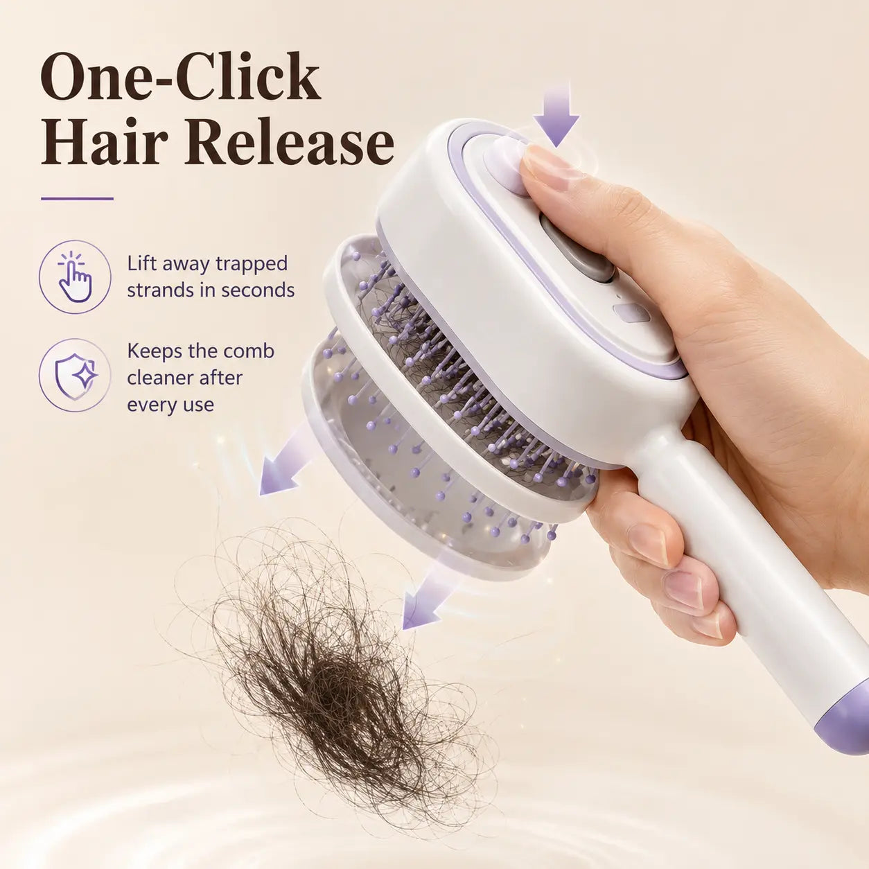 【Not Straightened】Electric Spray Air Cushion Massage Comb, Self-Cleaning Anti-Tangle Hair Brush, Anti-Static Volumizing Scalp Massage Brush for Dry Frizzy Hair Care, No Essential Oil Included