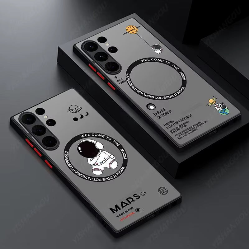 Magnetic for Magsafe Astronaut Case for Samsung Galaxy S23 S22 Ultra S22 plus S21 S20 FE S24 Ultra S26 Hard PC S25 Edge Cover