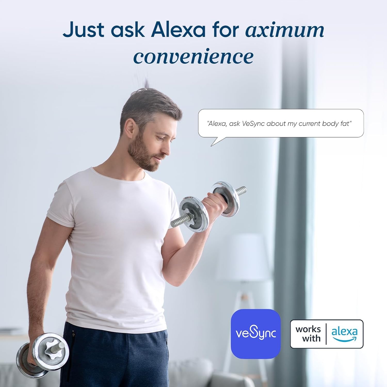 Smart Scale for Body Weight, FSA&HSA Eligible, Bathroom Digital Weighing Scale with BMI, Body Fat, Muscle Mass, Accurate Bluetooth Home User Health Equipment Sync Apps, LED, Tempered Glass