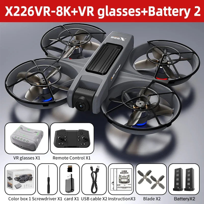 X226/X226VR Mini Drone 4K Professional Remote Control Helicopter Plane RC Dron with Screen Quadcopter Toy Gift for Kids