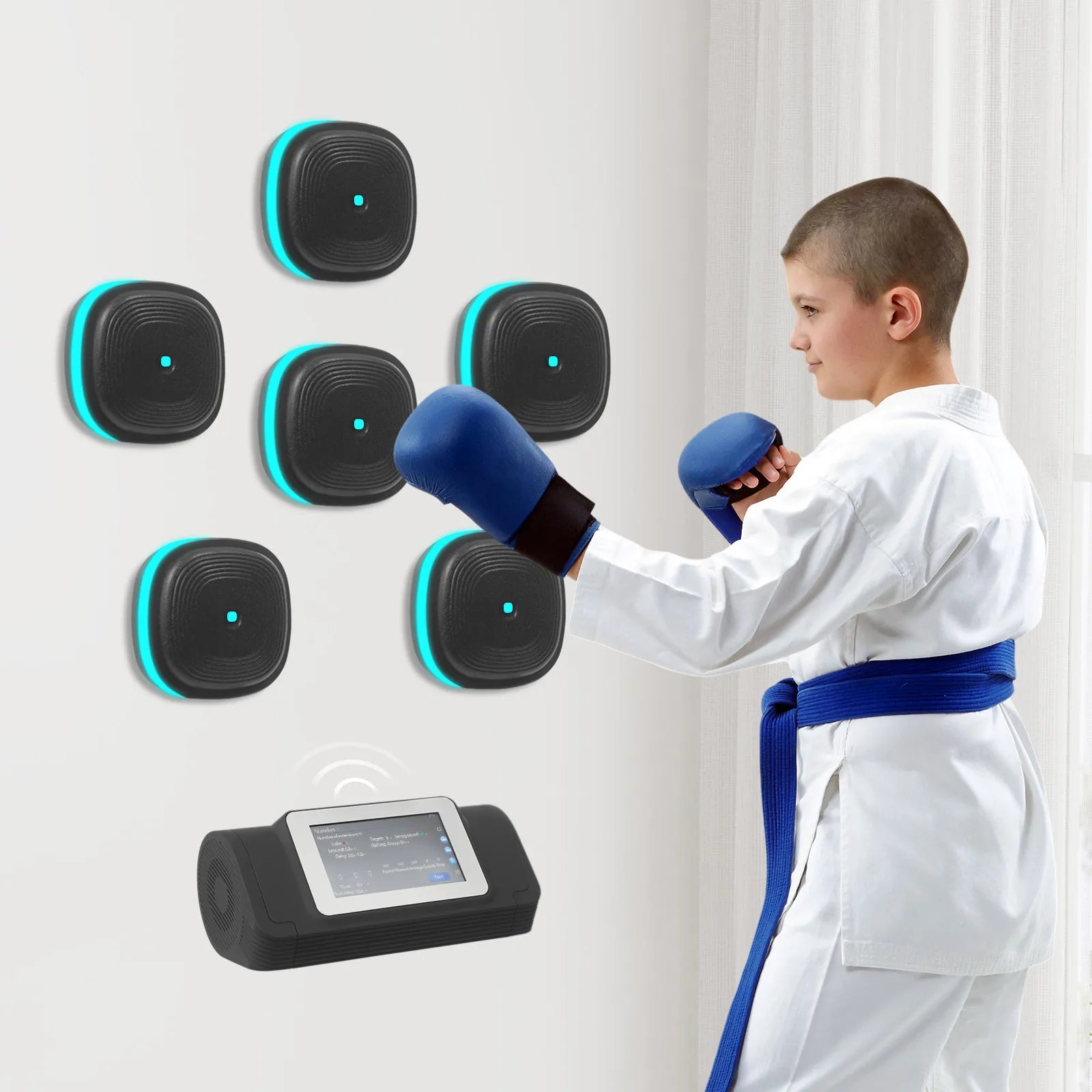 6/8 Music Boxing Machine Split Target Fitness Equipment Bluetooth Wall Target Sandbag Agility Reaction Training for Home