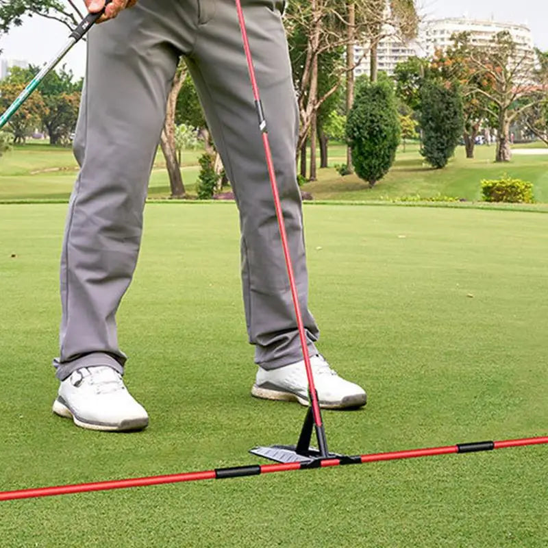 Golf Swing Alignment Rod Golf Alignment Stick Holder Swing Practice Plate Trainer Swing Angle Adjustment Postures Correction Aid