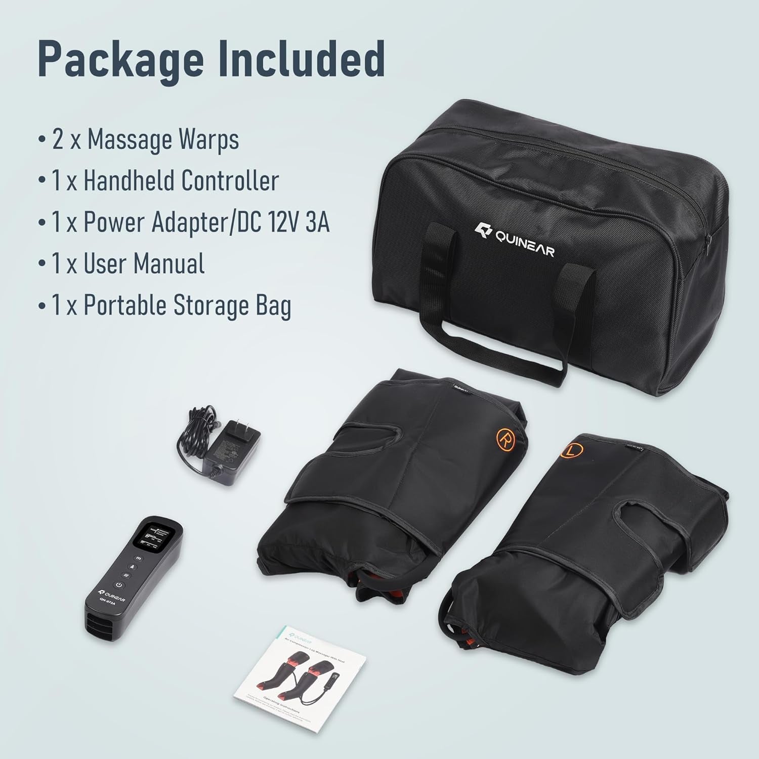Leg Massager, 3-In-1 Foot Calf & Thigh Massager with Heat and Compression Therapy, Leg Massage Boots for Pain Relief, FSA-HSA Eligible