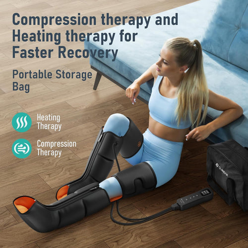 Leg Massager, 3-In-1 Foot Calf & Thigh Massager with Heat and Compression Therapy, Leg Massage Boots for Pain Relief, FSA-HSA Eligible
