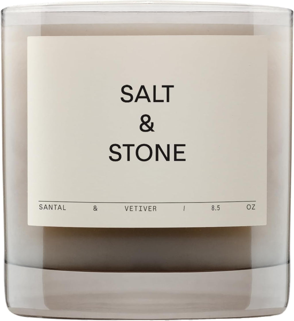 Scented Candle for Women & Men | Coconut & Soy Blend Wax | Hand-Poured, Aromatic & Fragrant | 100% Cotton Wick | Long-Lasting 50 Hour Burn Time | Santal & Vetiver 8.5 Oz