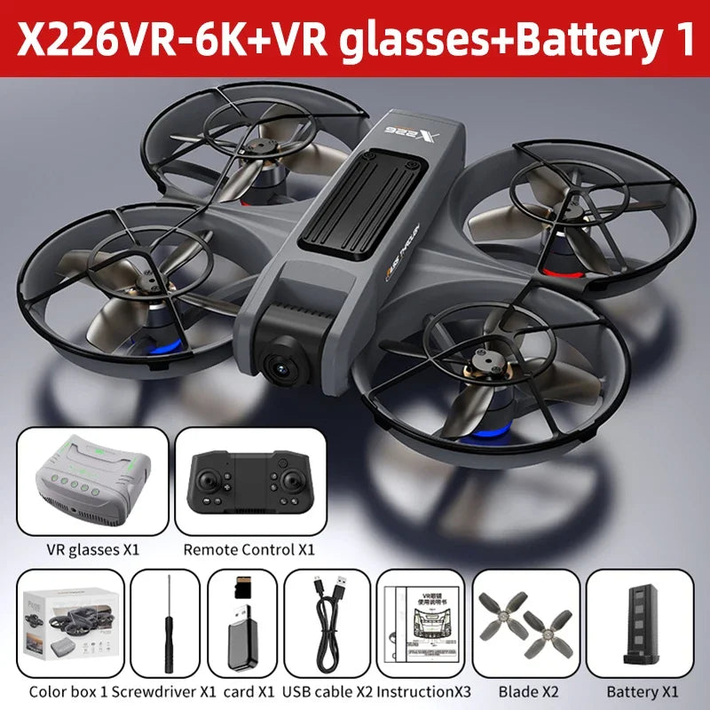 X226/X226VR Mini Drone 4K Professional Remote Control Helicopter Plane RC Dron with Screen Quadcopter Toy Gift for Kids
