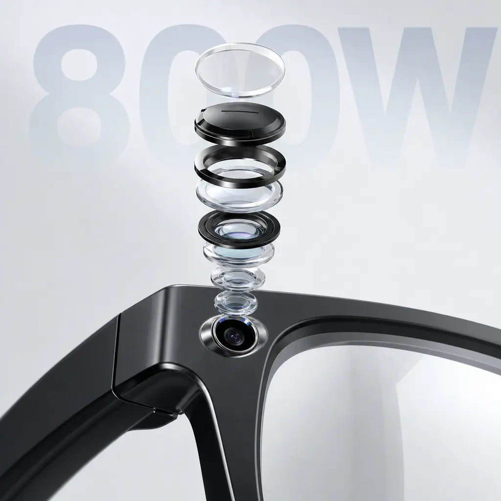 Sightflow Smart AI Camera Glasses, 8MP Photochromic Uv-Protection Lenses, 160+ Languages Real-Time Translation, Bluetooth Audio, Hands-Free Photo & Video Capture, Button Touch Control, for Travel Outdoor Daily Use, Compatible with Ios & Android