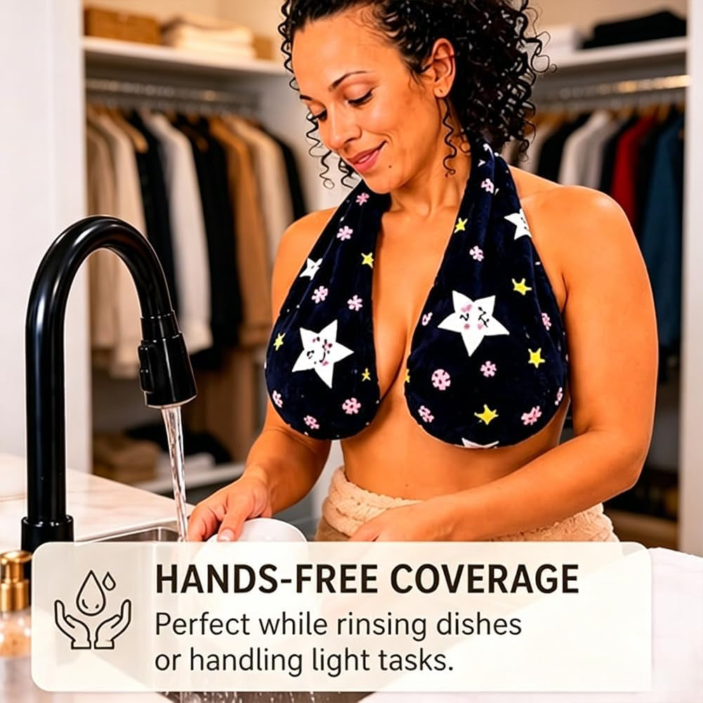 2027 New Hands-Free Adjustable Shower Towel Bra for Women, Bra Towel, Suitable for Drying off after a Bath, Self-Care