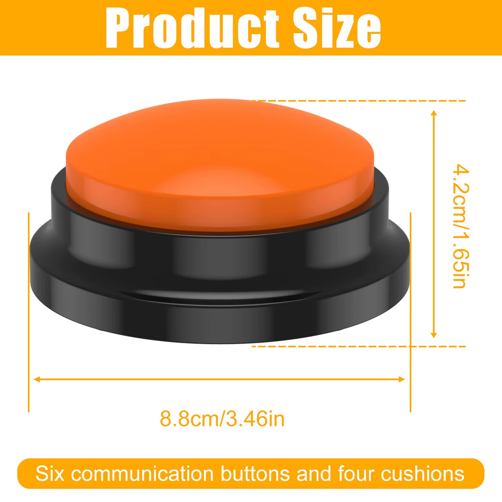 4/6Pcs Recordable Dog Training Buttons with Light Pet Interactive Dog Cat Pet Training Buzzer Talking Button Intelligence Toy