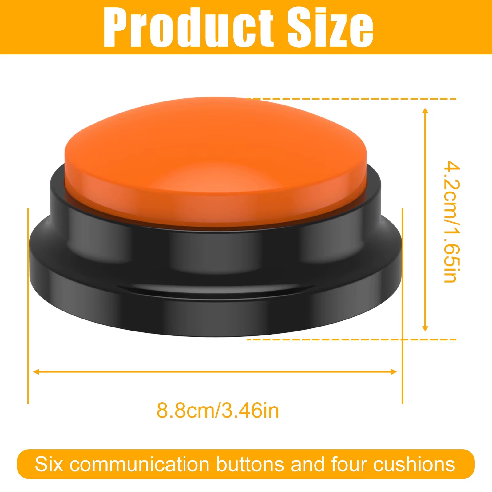 4/6Pcs Recordable Dog Training Buttons with Light Pet Interactive Dog Cat Pet Training Buzzer Talking Button Intelligence Toy
