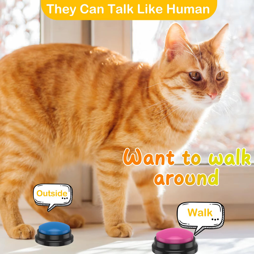 4/6Pcs Recordable Dog Training Buttons with Light Pet Interactive Dog Cat Pet Training Buzzer Talking Button Intelligence Toy