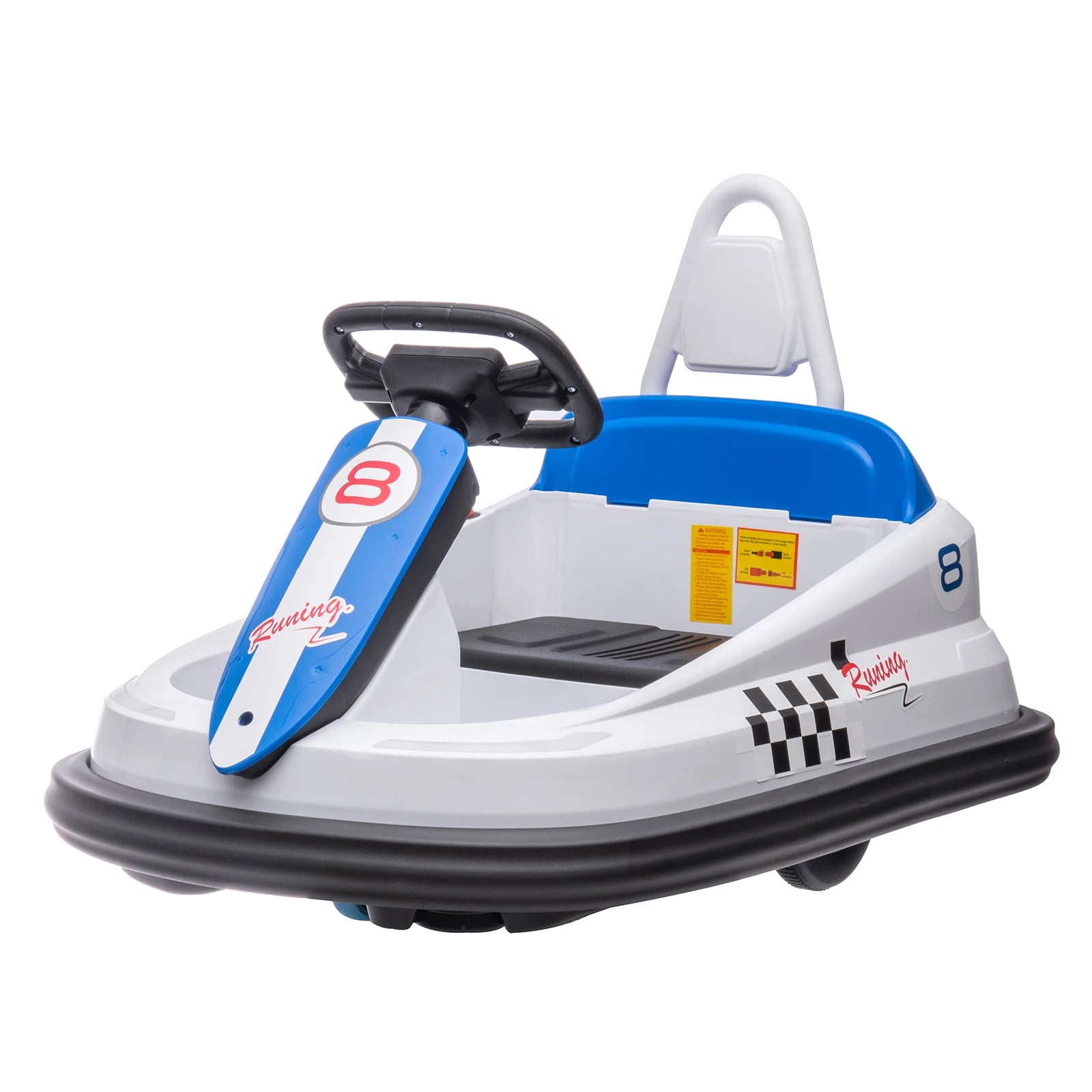 Kids Electric Bumper Car 6V Ride-On Toy with 360° Rubber Guard Dual 15W Motors Steering Wheel Control 2-Speed Ride-On Vehicle