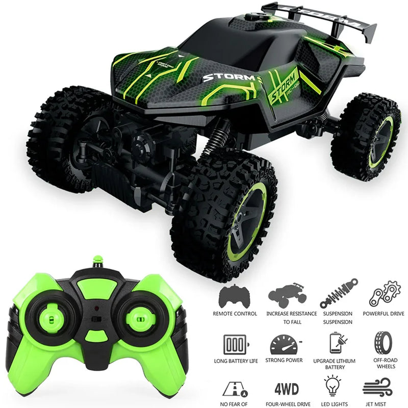 4WD RC Drift Car with Music Led Lights 2.4G Gesture Radio Remote Control Spray Stunt Car 360° Rotating Climbing Car Toys Gift