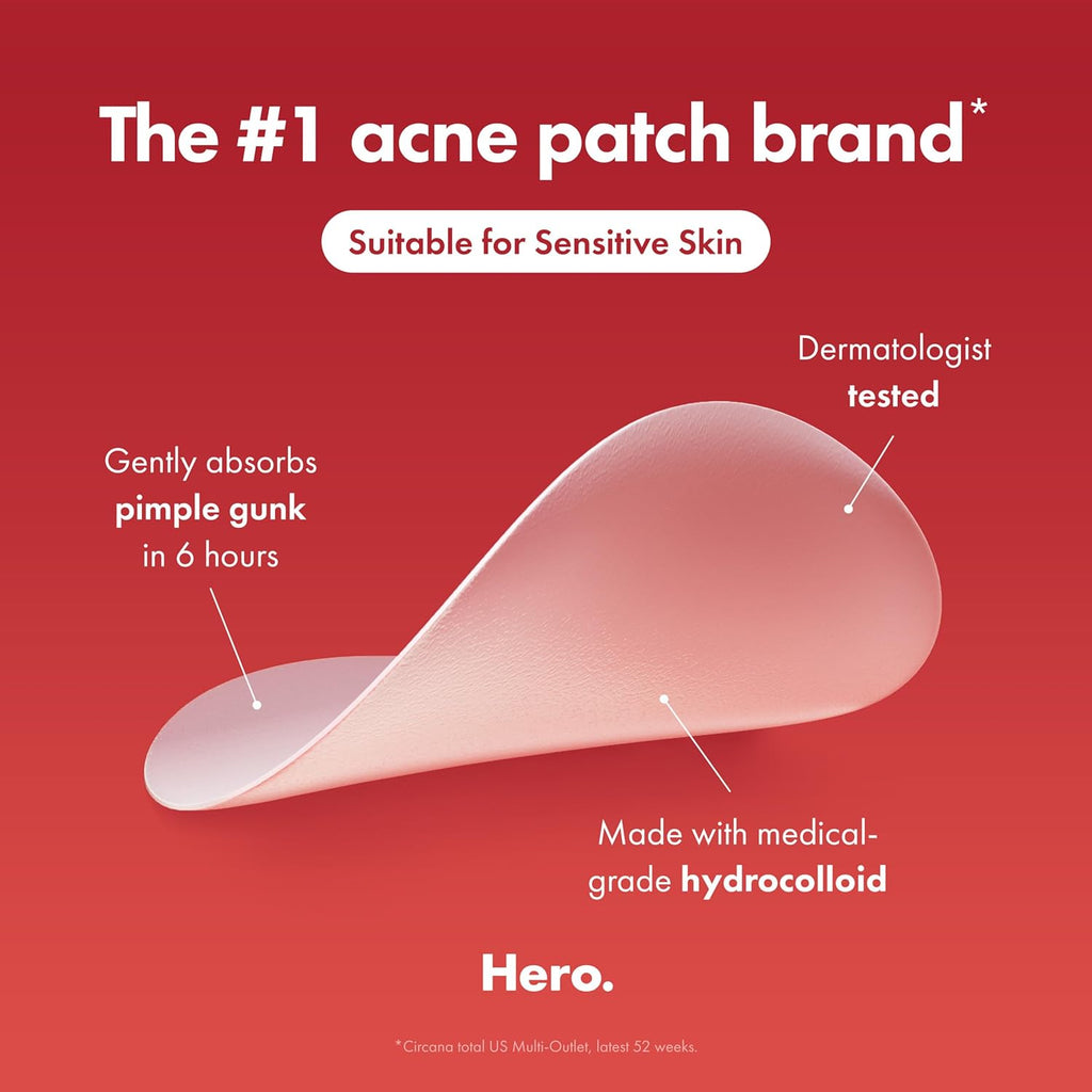 Original Patch from Hero Cosmetics - #1 Hydrocolloid Acne Pimple Patches for Face, Shrinking Zits & Whiteheads in 1 Use, Nighttime Spot Pimple Stickers for Face, 36 Count