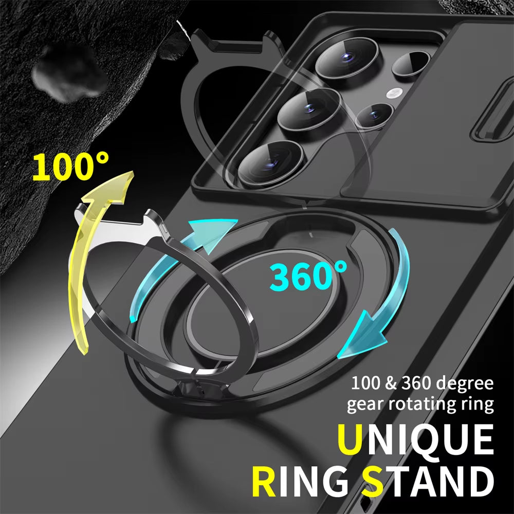 Magnetic Slide Camera Protection Phone Case for Samsung Galaxy S26, S25 Edge, S24, S23 Plus, S21, S22 Ultra, FE, A54, A15, A05, A05S