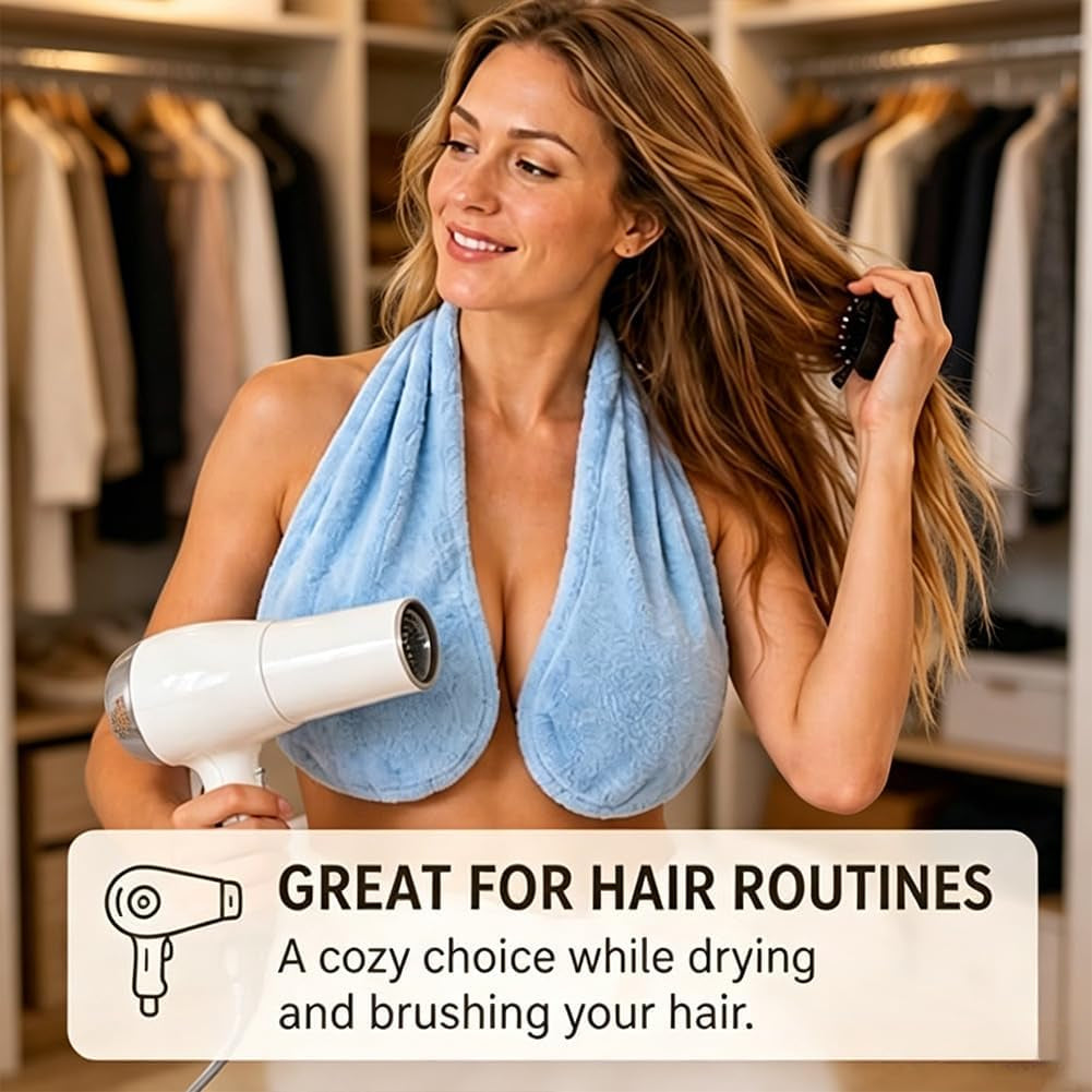2027 New Hands-Free Adjustable Shower Towel Bra for Women, Bra Towel, Suitable for Drying off after a Bath, Self-Care