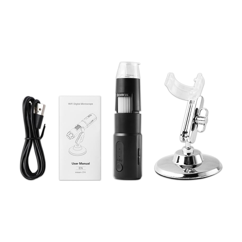 Wireless Skin Analyzer Machine Dermatoscope Scalp/Skin/Hair Follicle Detection Testing Analysis Magnifier UV Skin Analyzer Professional 1000X Facial Skin Detector Digital Microscope