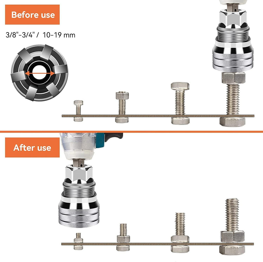 Universal Adjustable Socket Wrench with Adapter, 10-19Mm, 3/8''-3/4'' Ratchet Wrench, Updated Adjustable Drive Socket Wrench Sleeve for 3/8" Drive Ratchet Torque Wrench and Power Drill