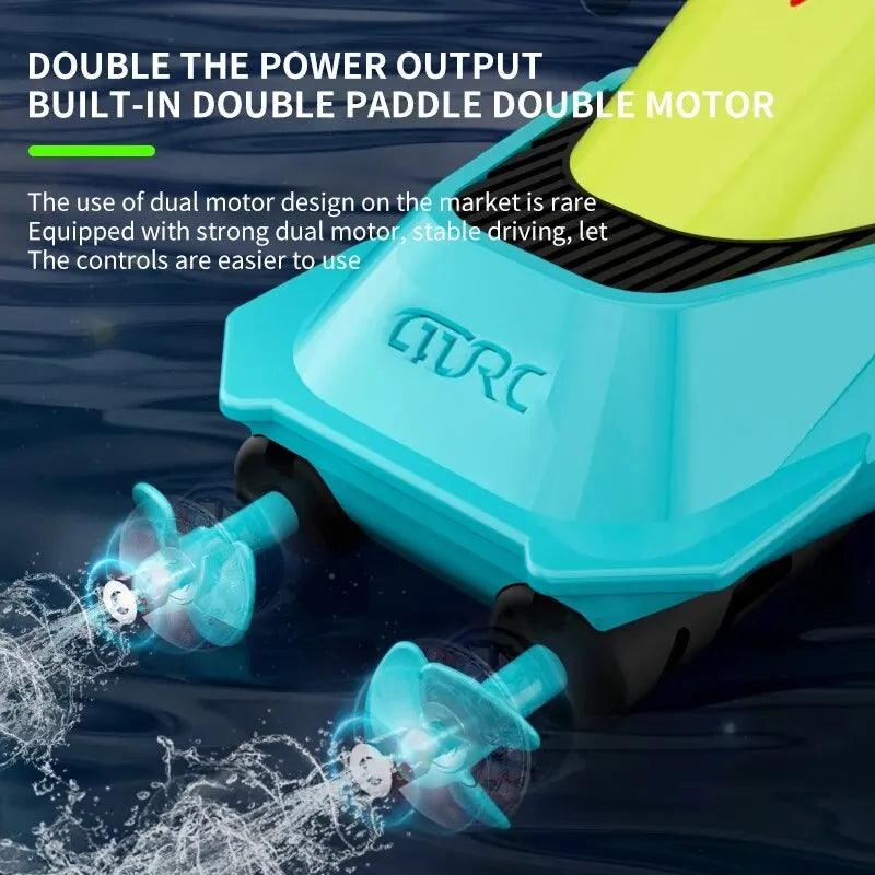 Velocity Blue Fast RC Boat- Remote Control Boats for Adults and Kids, Underwater Speed Racing Mini RC Boats for Pools and Lakes, 2.4GHZ Transmitter