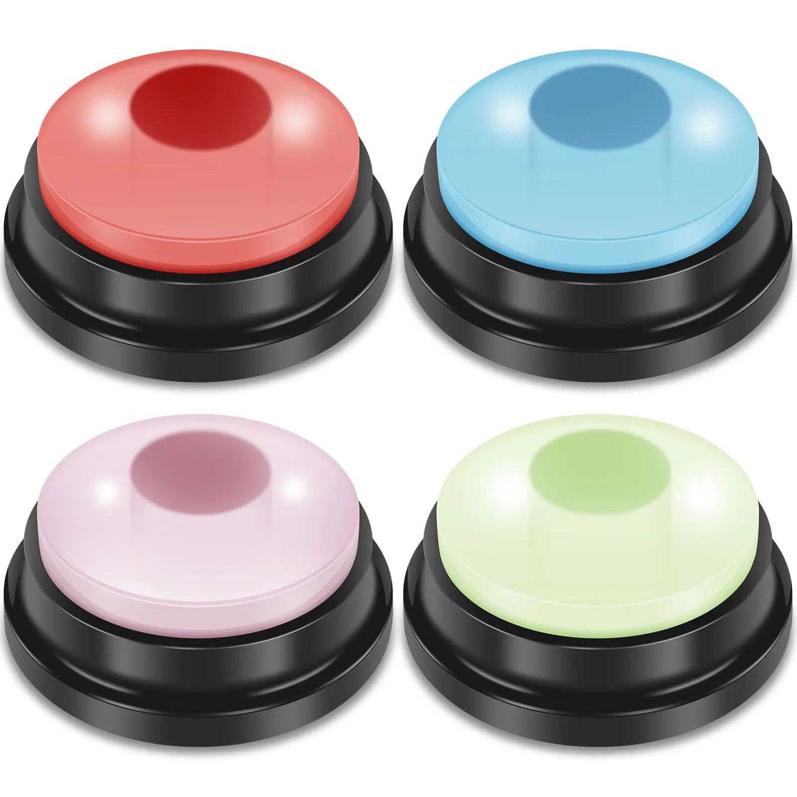 4/6Pcs Recordable Dog Training Buttons with Light Pet Interactive Dog Cat Pet Training Buzzer Talking Button Intelligence Toy