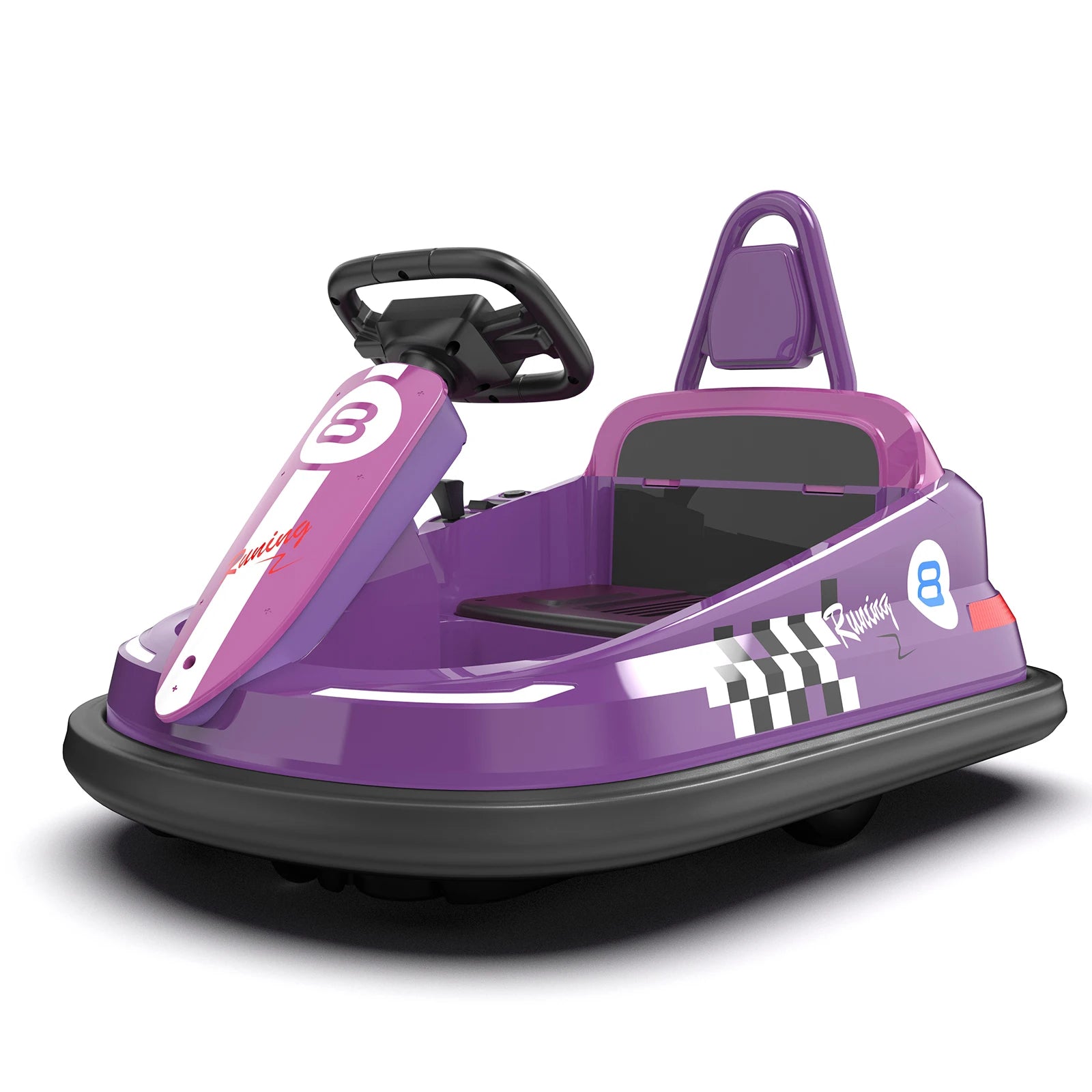 Kids Electric Bumper Car 6V Ride-On Toy with 360° Rubber Guard Dual 15W Motors Steering Wheel Control 2-Speed Ride-On Vehicle