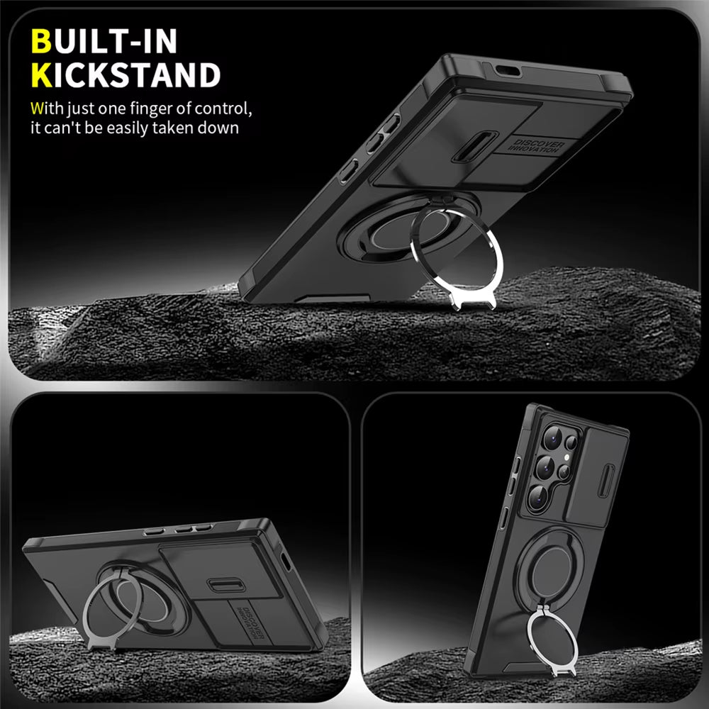 Magnetic Slide Camera Protection Phone Case for Samsung Galaxy S26, S25 Edge, S24, S23 Plus, S21, S22 Ultra, FE, A54, A15, A05, A05S