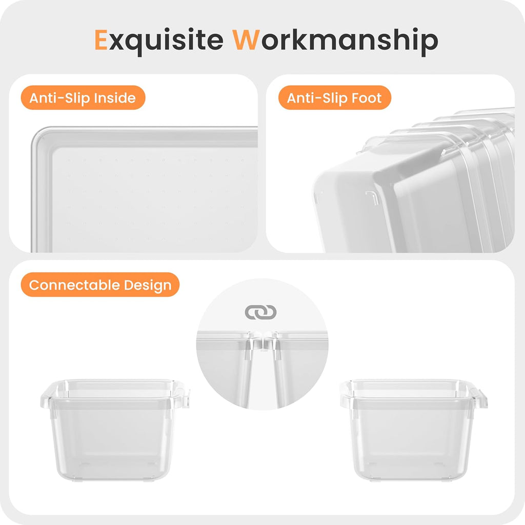 【Military Grade】 Drawer Organizer, 【𝟱𝗦𝗶𝘇𝗲】 Makeup Organizer, 【Holds 177 Items】 Bathroom Organizers and Storage, Organization and Storage, Desk Drawer Organizer for Vanity (Clear)