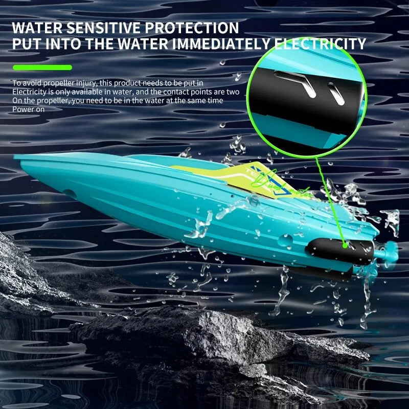 Velocity Blue Fast RC Boat- Remote Control Boats for Adults and Kids, Underwater Speed Racing Mini RC Boats for Pools and Lakes, 2.4GHZ Transmitter
