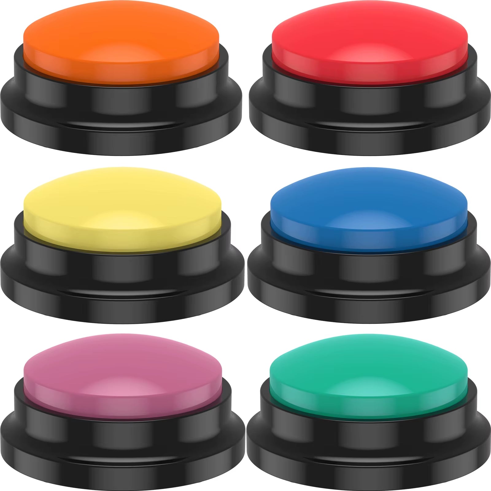 4/6Pcs Recordable Dog Training Buttons with Light Pet Interactive Dog Cat Pet Training Buzzer Talking Button Intelligence Toy