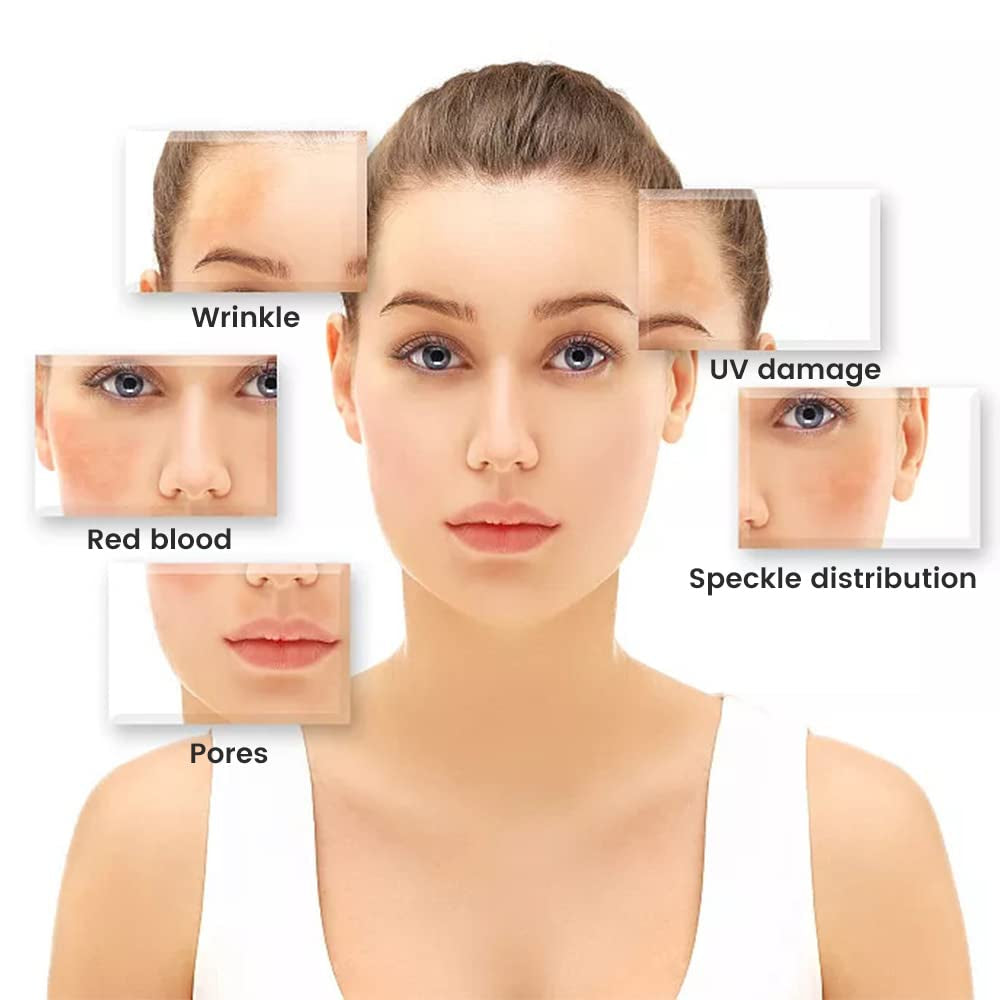 Wireless Skin Analyzer Machine Dermatoscope Scalp/Skin/Hair Follicle Detection Testing Analysis Magnifier UV Skin Analyzer Professional 1000X Facial Skin Detector Digital Microscope